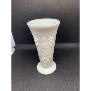 Milkglass Footed Vase Grape Harvest